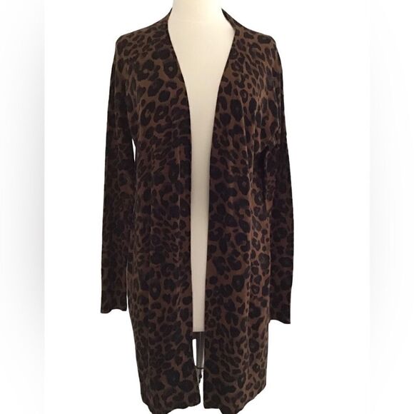 Sanctuary Open Knit Animal Print Cardigan Sweater Size XSmall - Picture 1 of 5